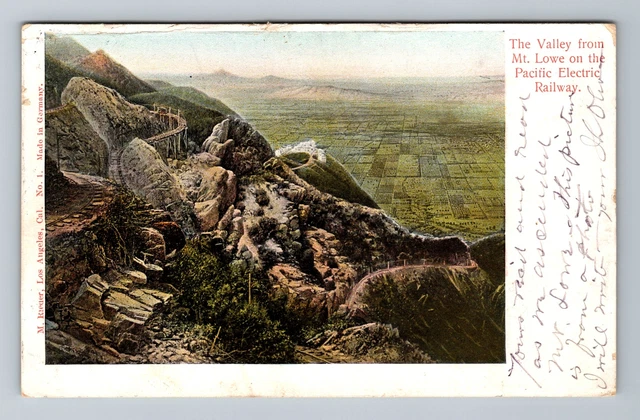 CA- California, The Valley From Mt Lowe, Aerial View, c1905 Vintage Postcard