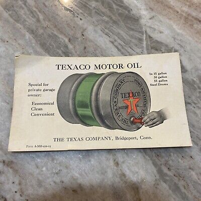 Antique Texaco The Texas Company Postcard Star Logo Ad Oil Gas Bridgeport Conn