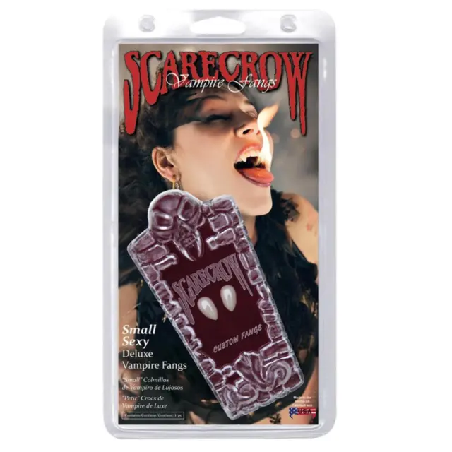 Adult Professional White Vampire Scarecrow Love Bite Fangs with Dental Adhesive