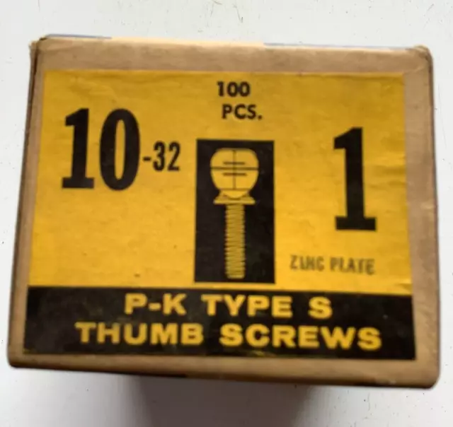 (d) Parker -Kalon Zinc plated thumbscrews 10-32. 1"