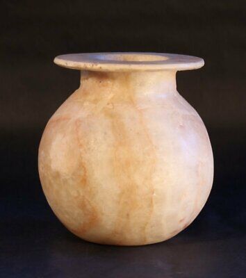 Ancient Egyptian style alabaster vessel jar