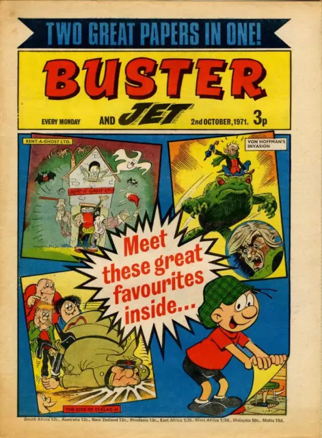 RARE BUSTER COMIC 2nd OCTOBER 1971 FIRST MERGER WITH JET - MONSTER FUN