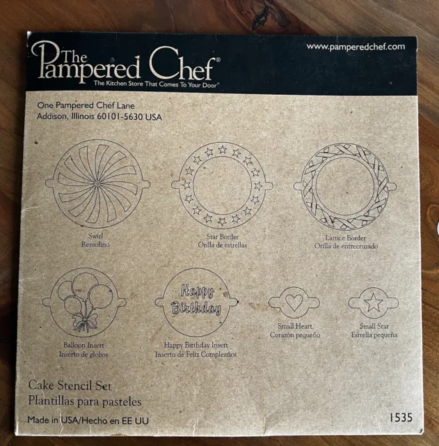 The Pampered Chef Cake Stencil Set #1535 Plus One Extra 8 Stencils Ships Free