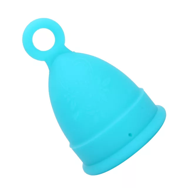 (Azul S) Silicona Copa Menstrual Mujer Suave Elástica Reutilizable Período Taza BGS