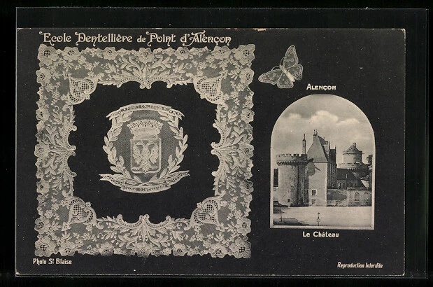 CPA Alencon, Ecole Dentelliere de Point d´Alencon, Le Chateau