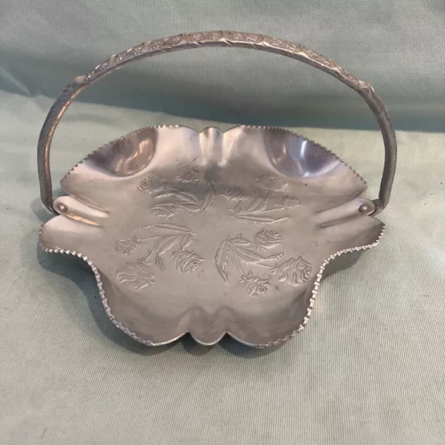 Vintage FARBER & SHLEVIN Hand Wrought 1751 Aluminum Floral Basket