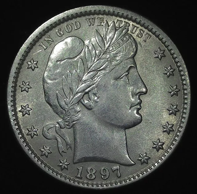1897 Brilliant Uncirculated Barber Quarter, Great Luster!