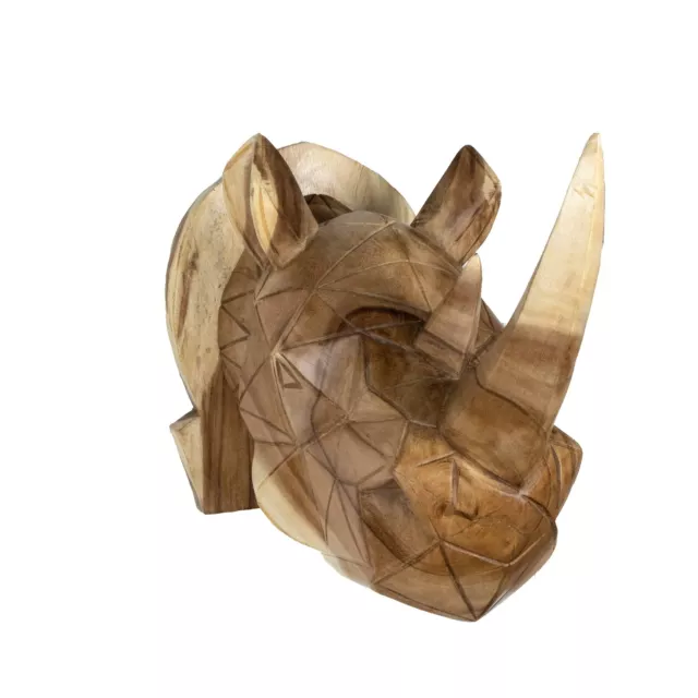 Testa di rinoceronte in legno design moderno decorazione parete intagliata a mano ornamento uomo...