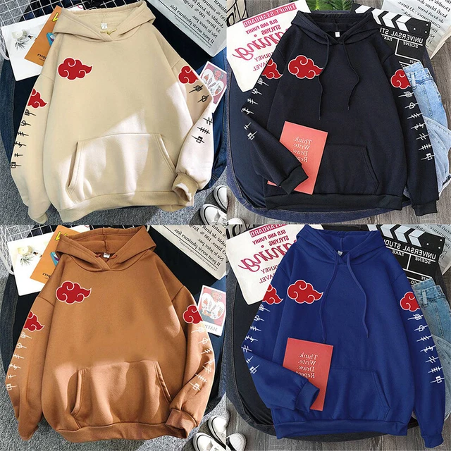 Hip Hop Thick Hoodie Women Fleece Long Sleeve Sweatshirt Akatsuki Cloud Winter