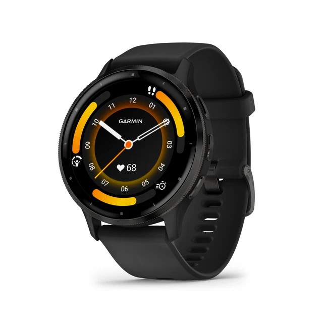 Garmin Venu 3 Smartwatch (Slate/Black) with Charging Stand and Port Plugs