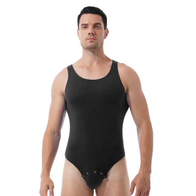 Mens One Piece Bodysuit Adult Baby Rompers Compression Tops Undershirt Shapewear 2