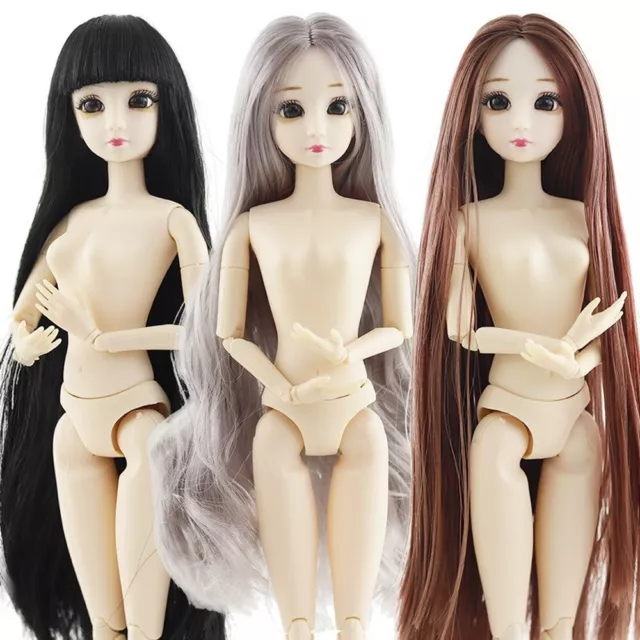 BJD Doll 30cm 1:6 Movable Joints 3D Eyes Hair Clothes Outfits set Hair CHRISTMAS