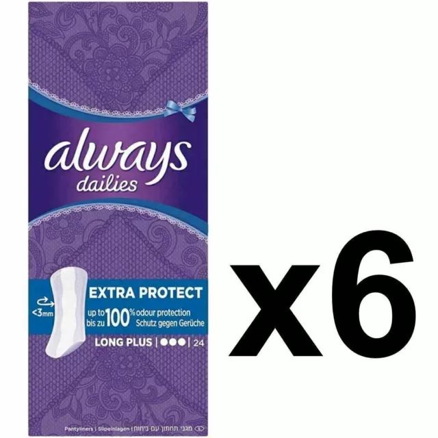 Always Dailies Panty Liners Long Plug Extra Protect Odour Neutralise - 144 Pack