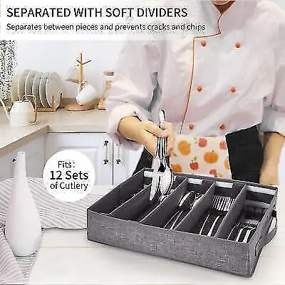 Caja organizadora de vajilla para utensilios cucharas de cubiertos - solución de almacenamiento ordenada