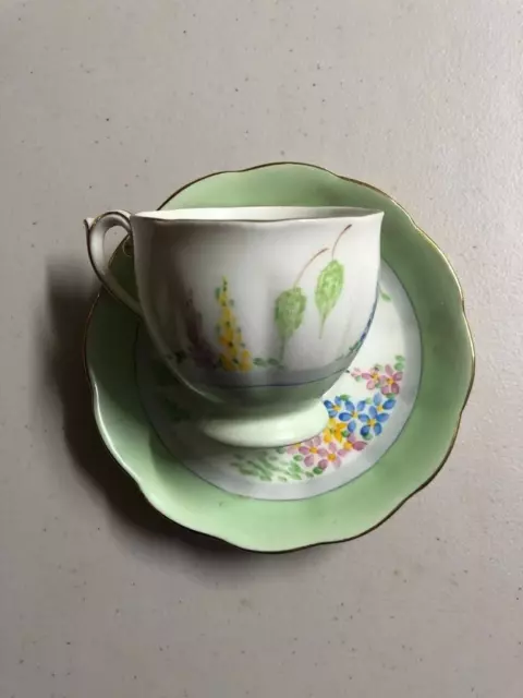 Vintage Fine Bone Bell China England Pastel Flower Tea Cup & Saucer Snapdragon