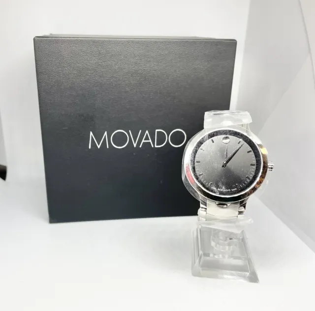 Movado Luno 56.2.14.1362 40mm Black Dial Stainless Steel Men's Watch