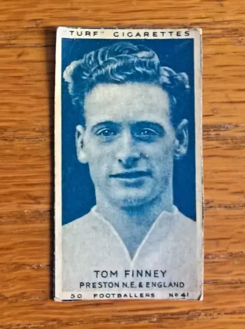 Carreras Turf cigarette card: Footballers 1948 no. 41 Tom Finney Preston rookie