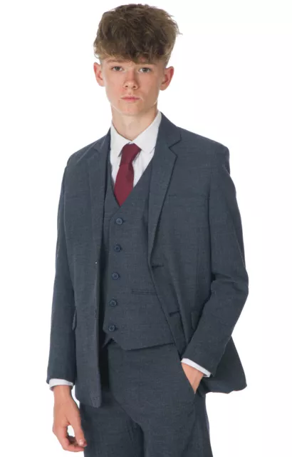 Abiti da ragazzo blu navy 5 pezzi abito da sposa ragazzi pagina ragazzo festa ballo - da 6/9 m a 14 anni