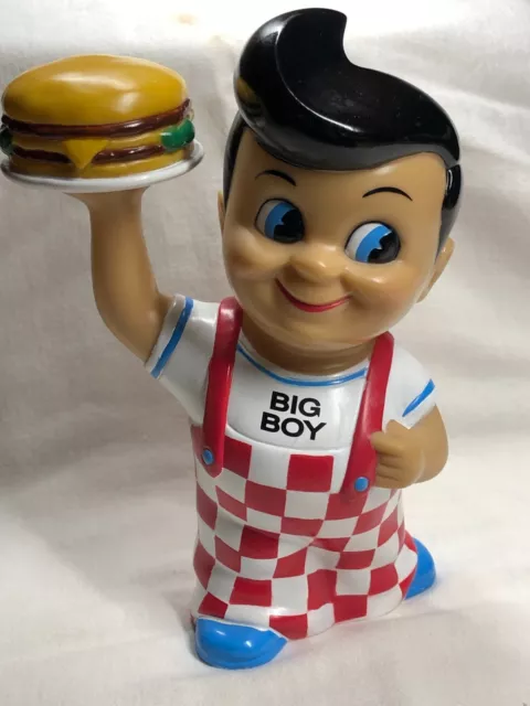 1999 Elias Brothers Big Boy Double Hamburger 8 inch Tall Piggy Bank Blue Shoes 