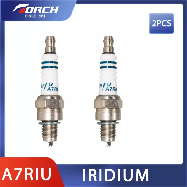 2X TORCH Iridium A7RIU Spark Plug Replacement for NGK 4549 CR7HSA 4629 C7HSA 3