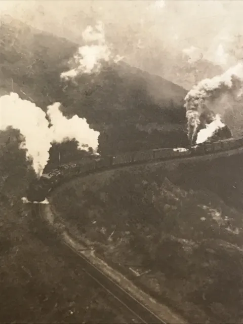 Rare GEORGE ROSE NEW ZEALAND Antique Photo STEREOVIEW Train Rimuka Incline 1906