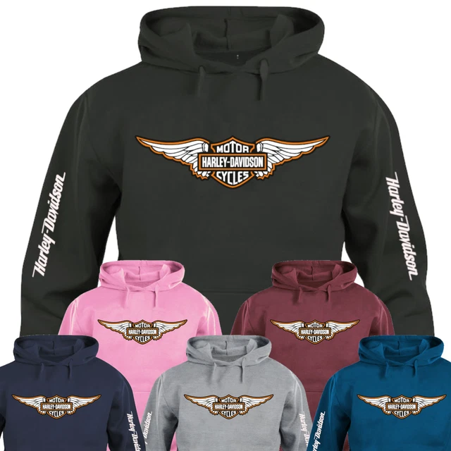 Felpa con cappuccio personalizzata Maglia manica lunga Harley Davidson