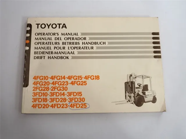 Toyota 2FG 4FG 3FD 4FD 10 a 30 carrelli elevatori istruzioni per l'uso manuale dell'operatore