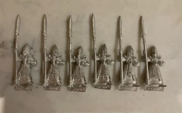 Warhammer 6 X High Elf Seaguard Spearmen Metal Rare OOP