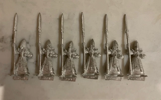 Warhammer 6 X High Elf Seaguard Spearmen Metal Rare OOP