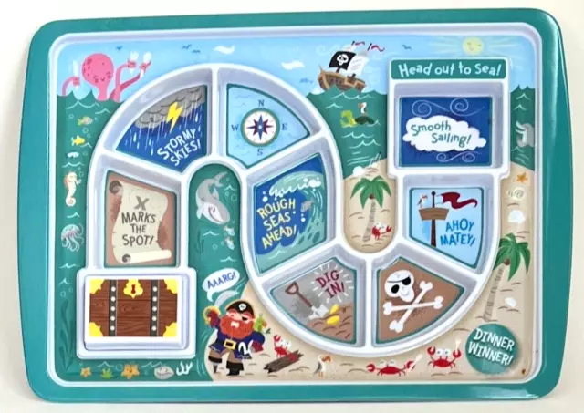 Fred and Friends Dinner Winner Kids Dinner Plate Game Tray Fussy Eaters Pirate