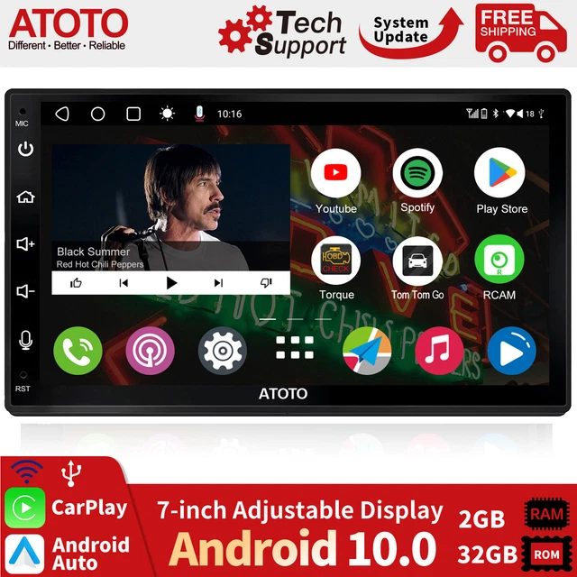 ATOTO P9 Autoradio Android 7 Pollici QLED, CarPlay/Android Auto Wireless, GPS, 2GB+32GB, Bluetooth, Auto-Dimmer, P907SD