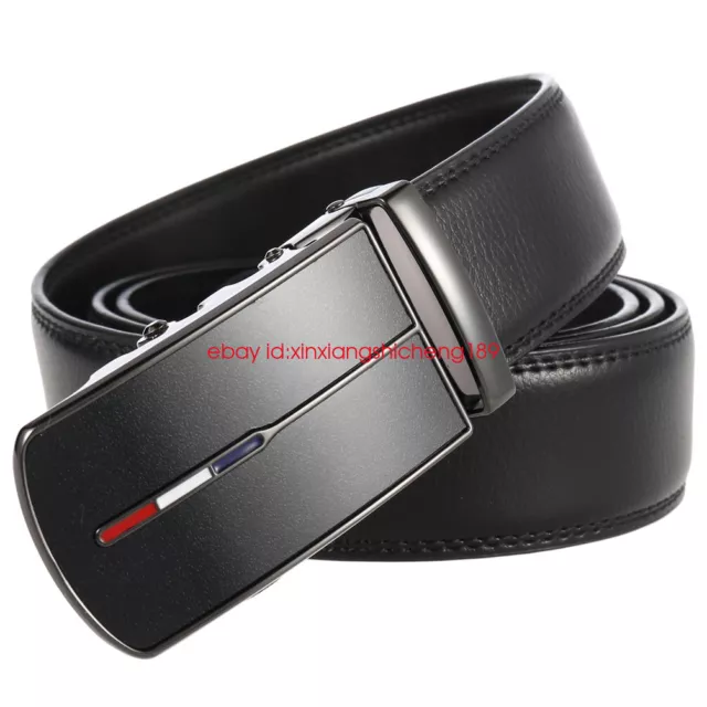 Ceinture homme cuir sangle a cliquet automatique Boucle cuir Véritable Ceintures 2