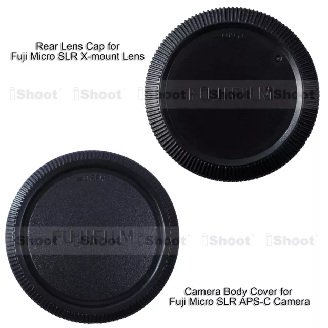 Gehäuse Deckel + Rück Objektiv Deckel für Fujifilm Fuji Micro SLR APS-C Kamera