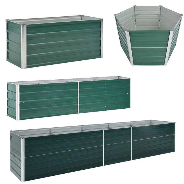 Pflanzkübel Hochbeet Metall Gartenbeet Blumenkaste Garten Gemüsebeet Grün 1m- 6m