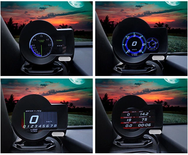 CAR OBD2 MULTI-FUNCTION Gauge HUD Head-Up Digital Display Boost Data ...