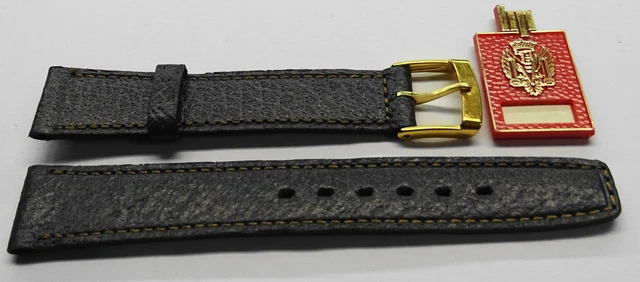Bracelet montre cuir lisse - rembourrage double - marron foncé 18mm Ac
