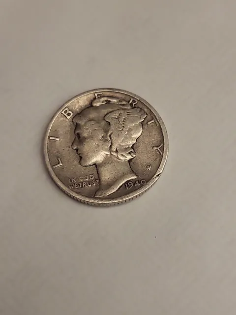 1940-S Mercury 90% Silver Dime 10 Cents