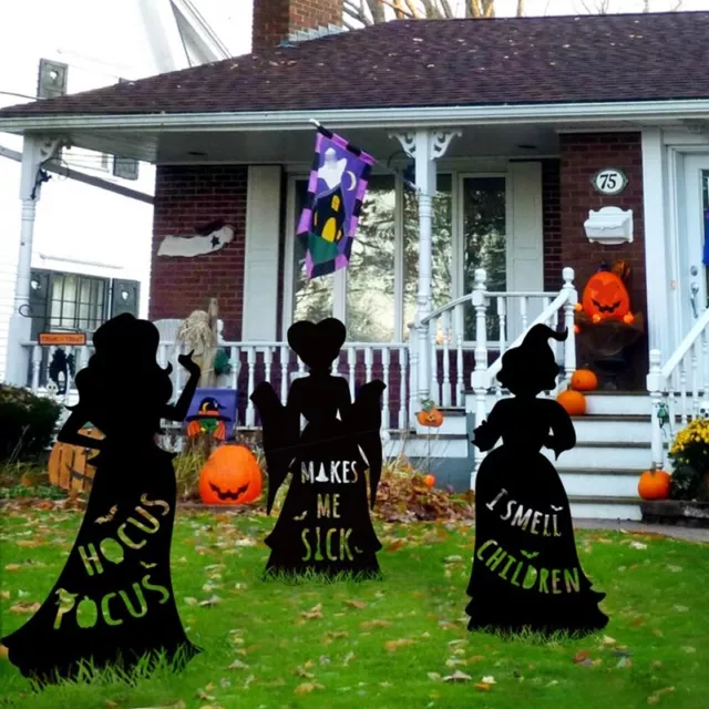 3 Decoraciones de Brujas de Halloween para Exteriores, Grandes Brujas Negra9984