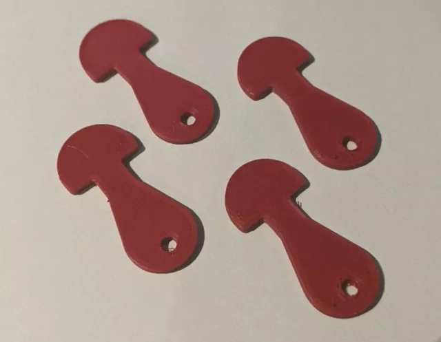 4 x RED Removable Shopping Trolley Coin Token Key Unlocker Woolworths Coles