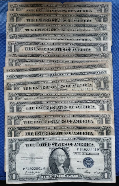 One Dollar Blue Seal Note Silver Certificate Old US Bill $1 Free Shipping