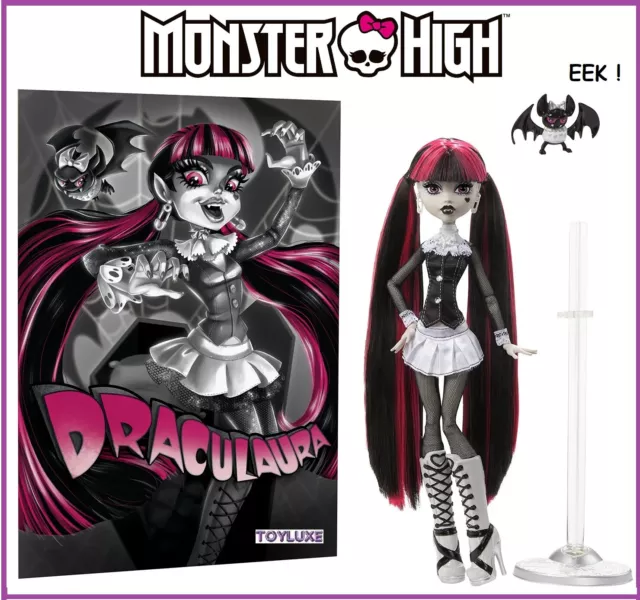 Monster High Draculaura Reel Drama Doll Pet Bat Poster Stand New 2022 Exclusive