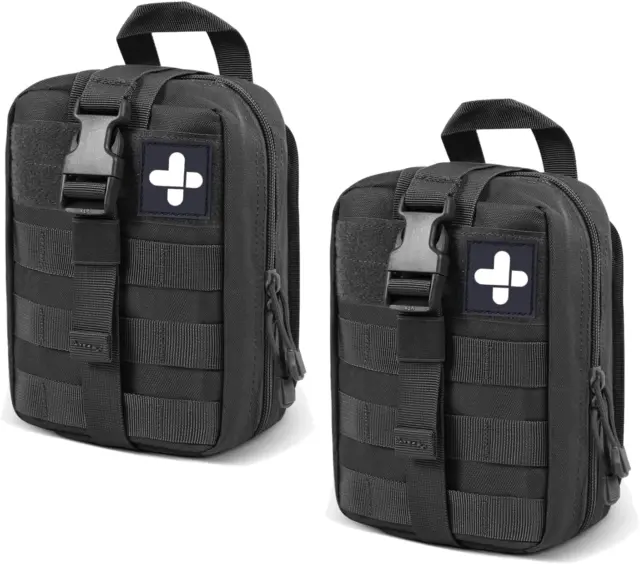 2 Pack First Aid Pouch 1000D Nylon Tactical Molle Medical Pouch Utility Pouch fo