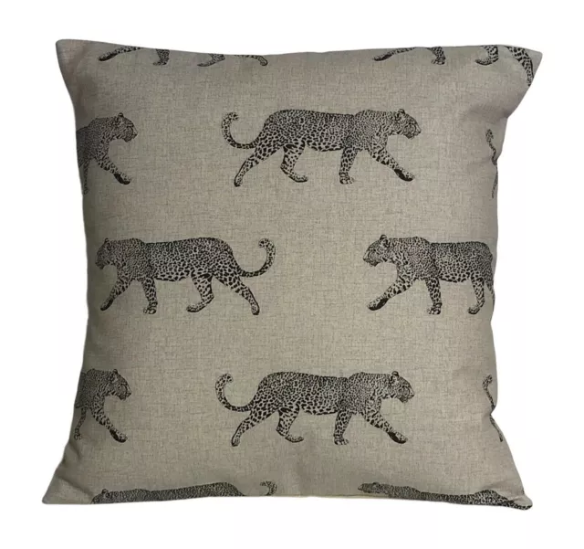1 x Fryetts Leopard Print Natural Cushion Cover 16” 18”