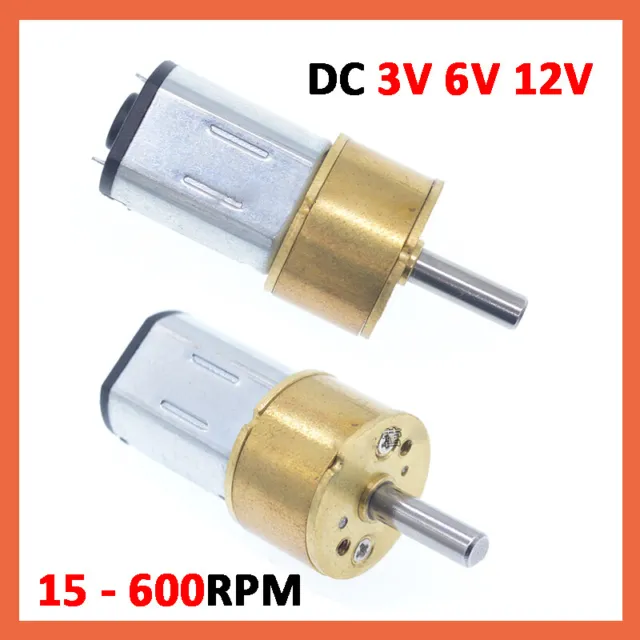 Micro Gear Box Geared Electric Motor Speed Reduction DC 3V 6V 12V 15 to 600RPM