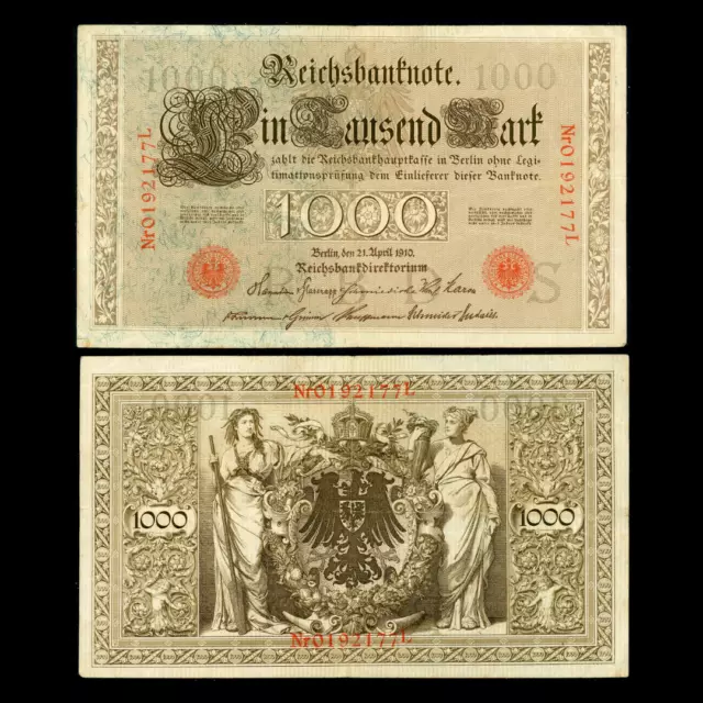 1910 Germany Reichsbanknote 1000 One Thousand Marks FREE COMBINED POST