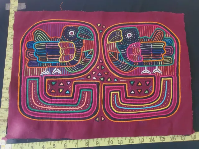 Panama Kuna Mola Folk Art Reverse Applique Embroidery Quilted 1904