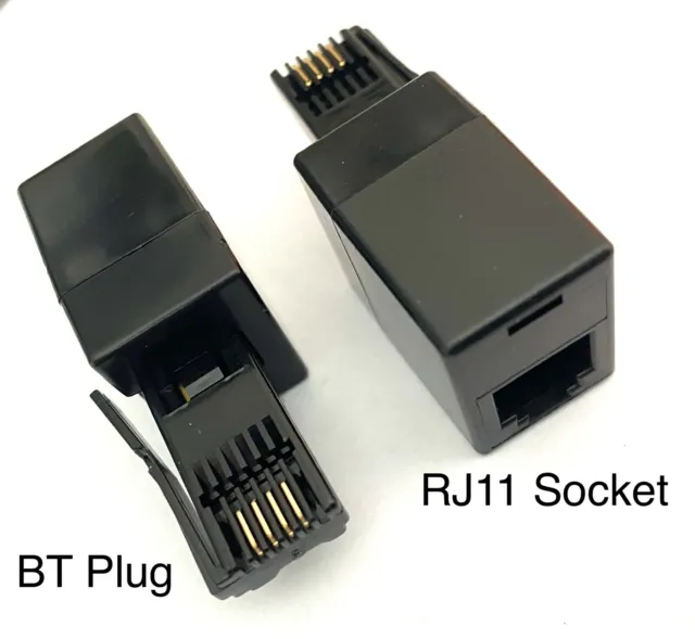 RJ11 To BT Plug ADSL Adapter Adaptor Connector Straight Wire Convert