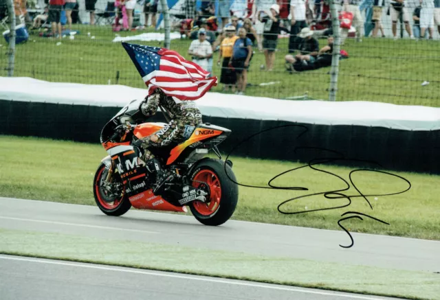 Colin EDWARDS SIGNED 12x8 Photo Autograph AFTAL COA Last MotoGP Race Red Bull