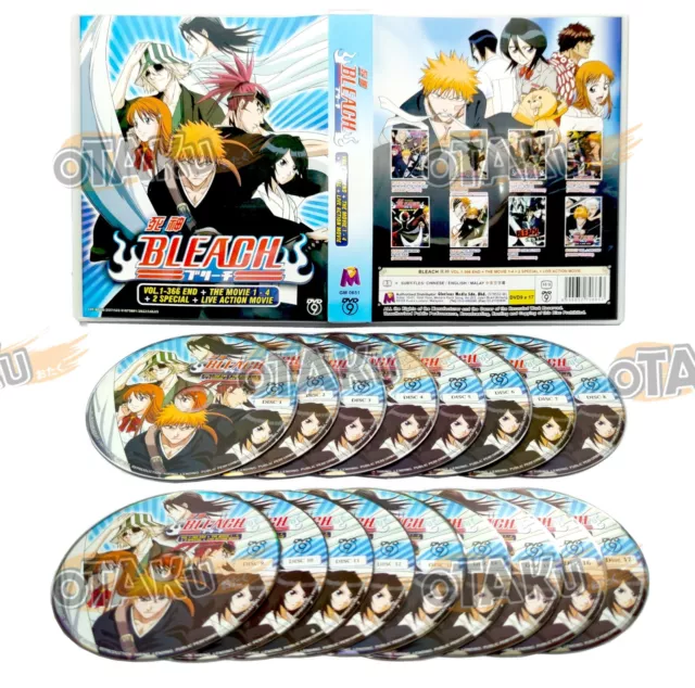 Bleach + Live Action Movie - Anime Tv Dvd (1-366 Eps+4 Movies+2 Sp) Ship From Us