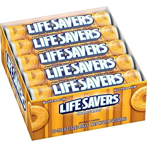 Butter Rum Hard Candy Bulk 1.14 ounce 20 Single Packs